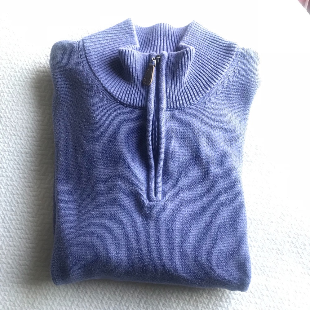 Oxford golf 1/4 zip pullover sweater blue large.